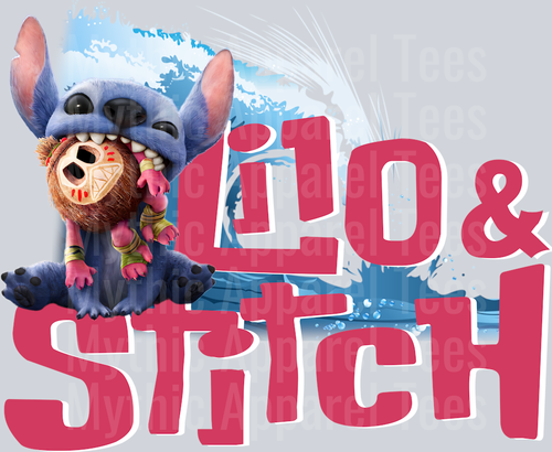 LILO AND STITCH Funny cute logo DTF Lilo and Stitch Transfers