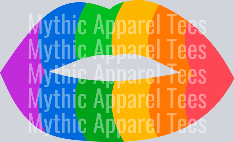 Gay pride lips, rainbow LGBTQ+ Transfer