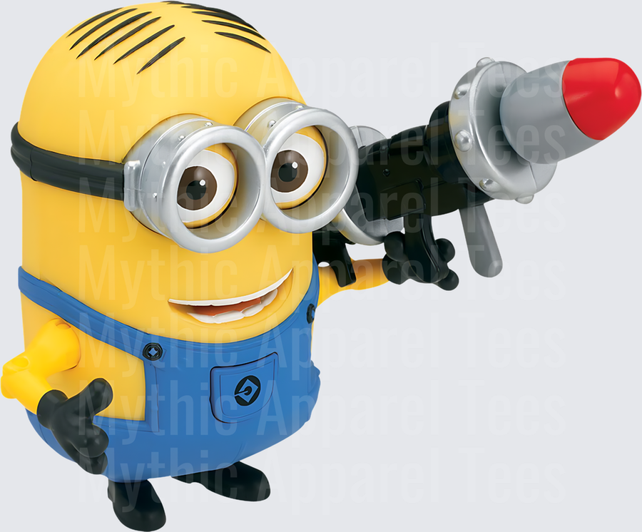 Minnions Dave Holding Rocket Launcher Blue Overalls
