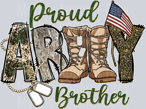 Proud Army Brother DTF Army Transfers