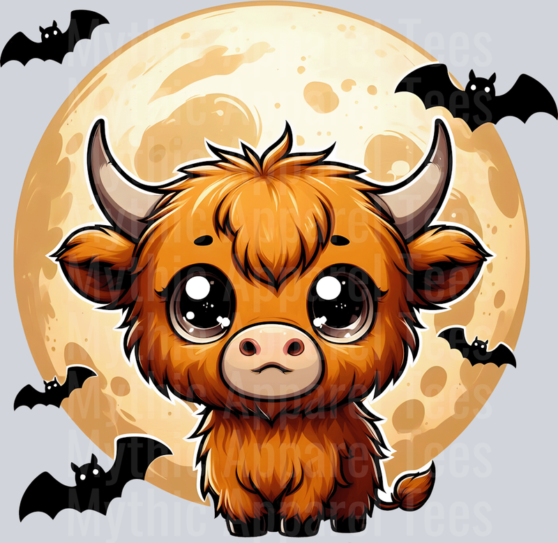 Cute cartoon halloween highland cow 11