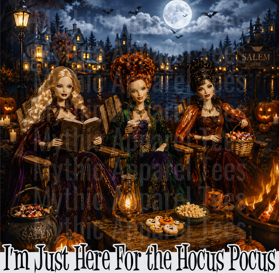 Hocus Pocus Sanderson Sisters Doll Style Halloween Night Salem 1692 I'm Just Here For The Hocus Pocus