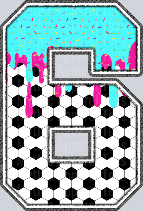 6 Soccer Drip Name With Bow DTF Soccer Transfers