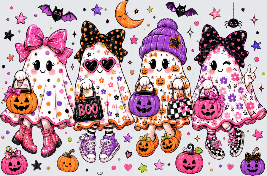 Halloween Groovy Ghost Squad Trick or Treat Boo Pumpkins