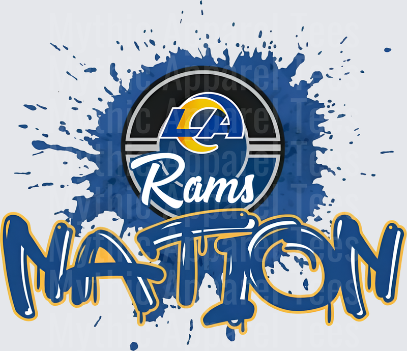 NFL Transfers Los Angeles Rams Nation Blue Paint Splash Logo