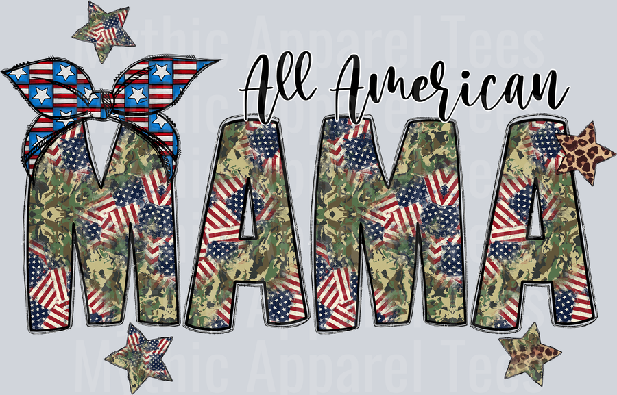 All American Mama DTF Patriotic Transfers