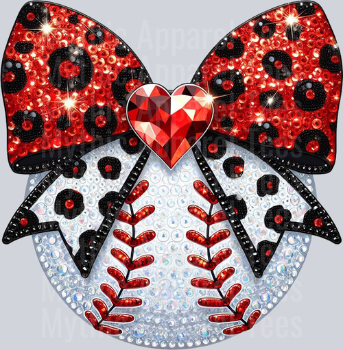 Rhinestone Baseball Glitter School Spirit & Sports
