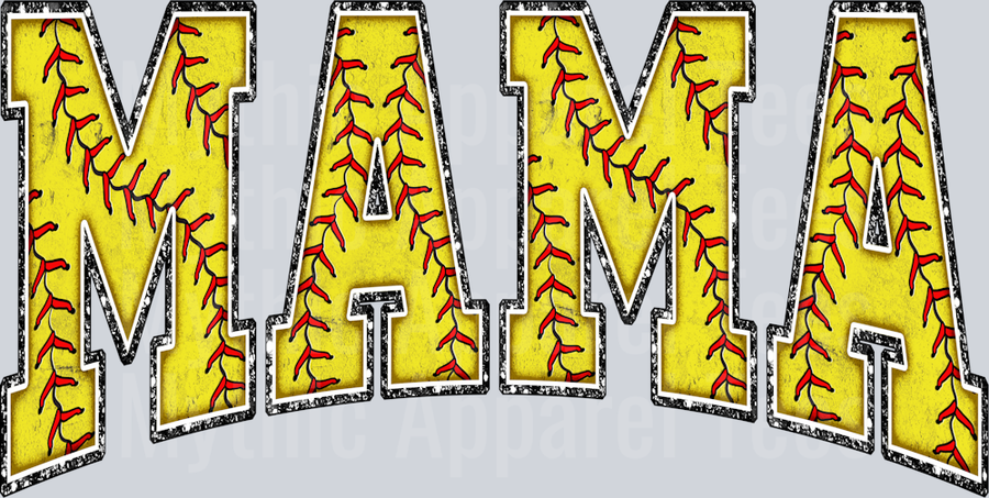 Softball Mama Red Stitching School Spirit & Sports