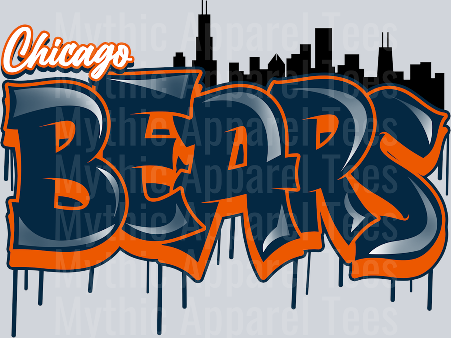 Bears Tri Color Airbrush DTF NFL Transfers