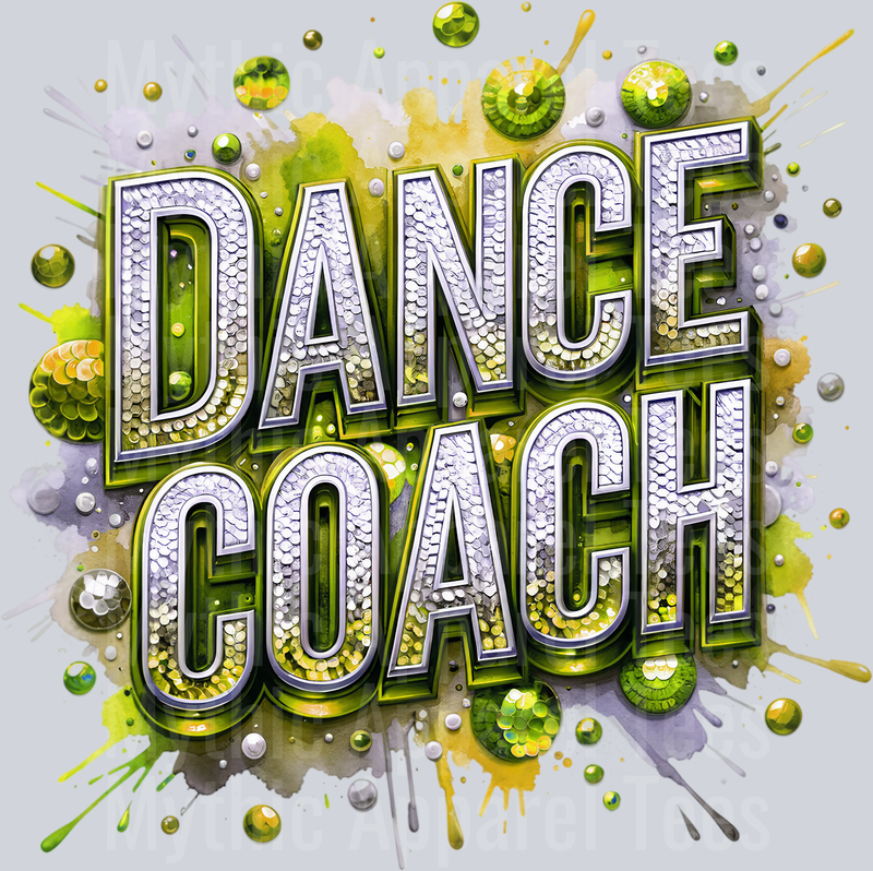0016 Dance Coach Sequins Gold DTF Dance Coach Transfers