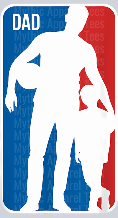3 Dad Sports Logo Basketball Dad Son Silhouette Fathers Day T-Shirt