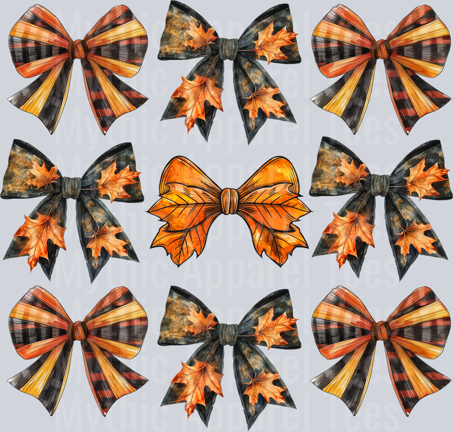 Fall bow coquette dark DTF Fall Transfers