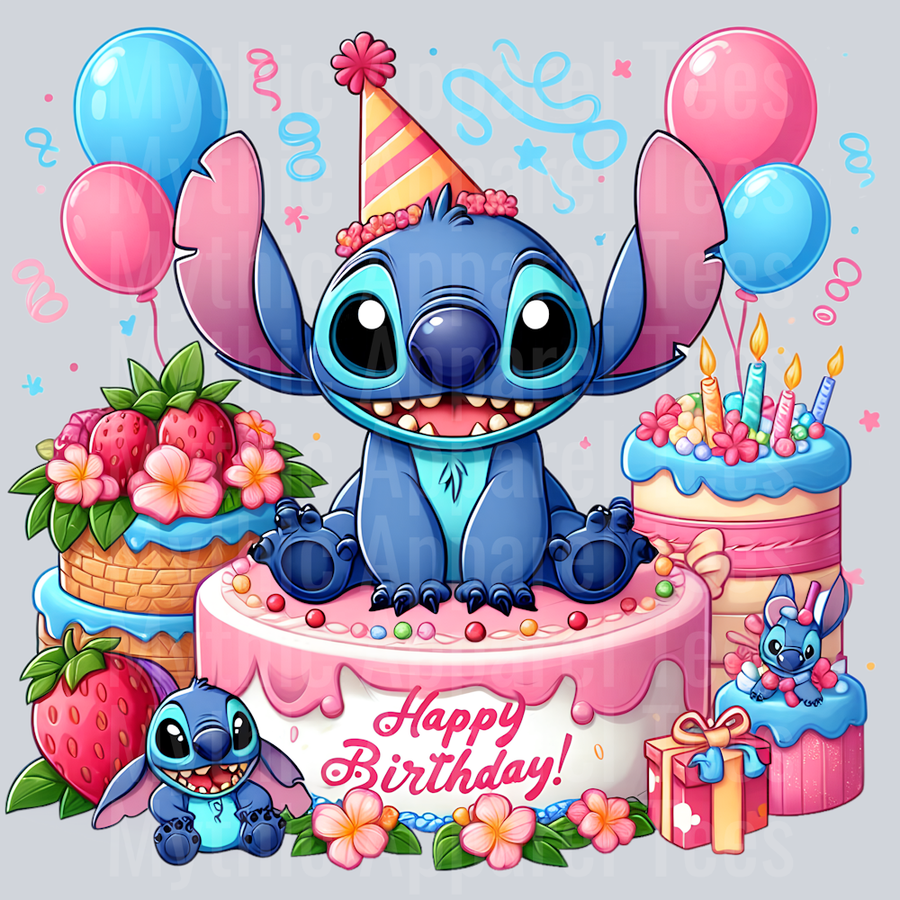 Stitch Birthday Transfer 1 DTF Stitch Birthday Transfers