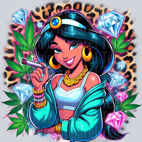 Jasmine 3 Jewels Smoking Weed DTF Weed Transfers