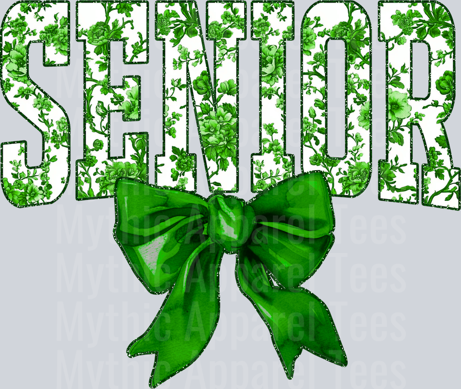 Green Senior College Font Floral Senior Graduation Design