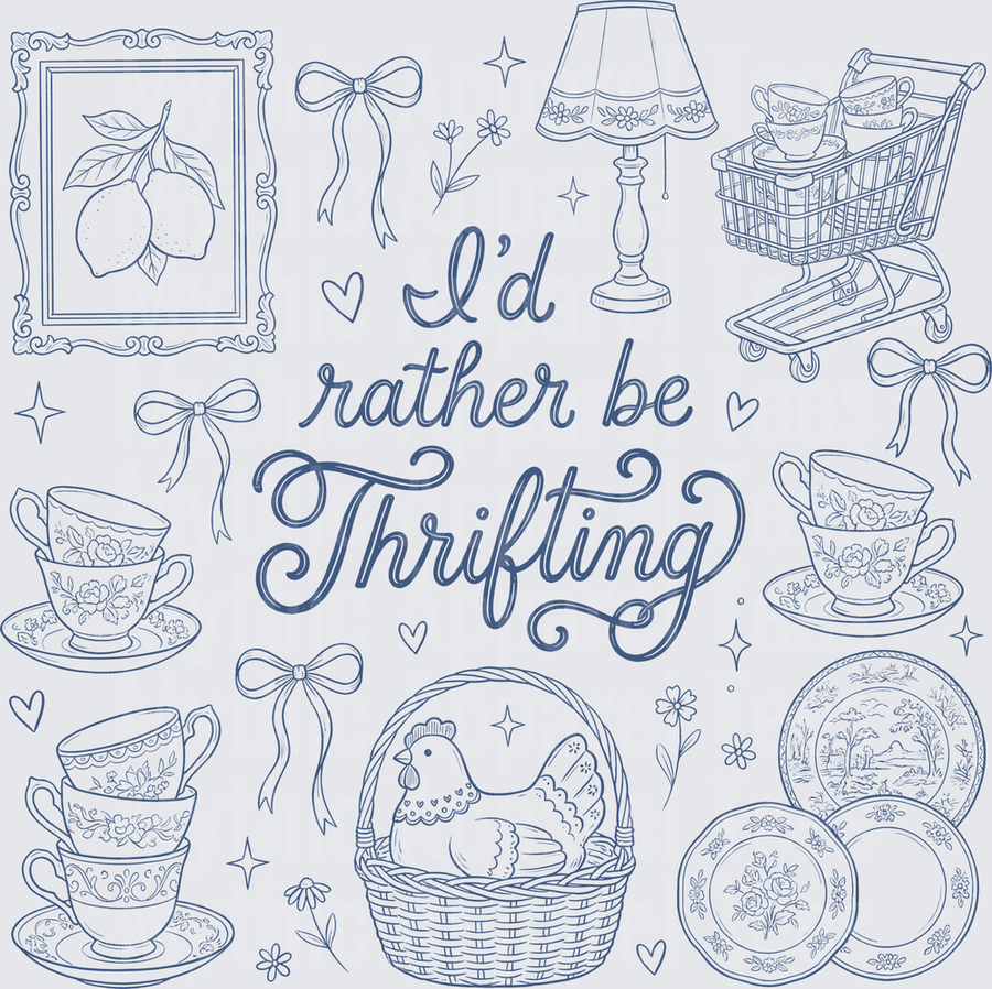 I'd Rather Be Thrifting Vintage Teacups and Antiques Design