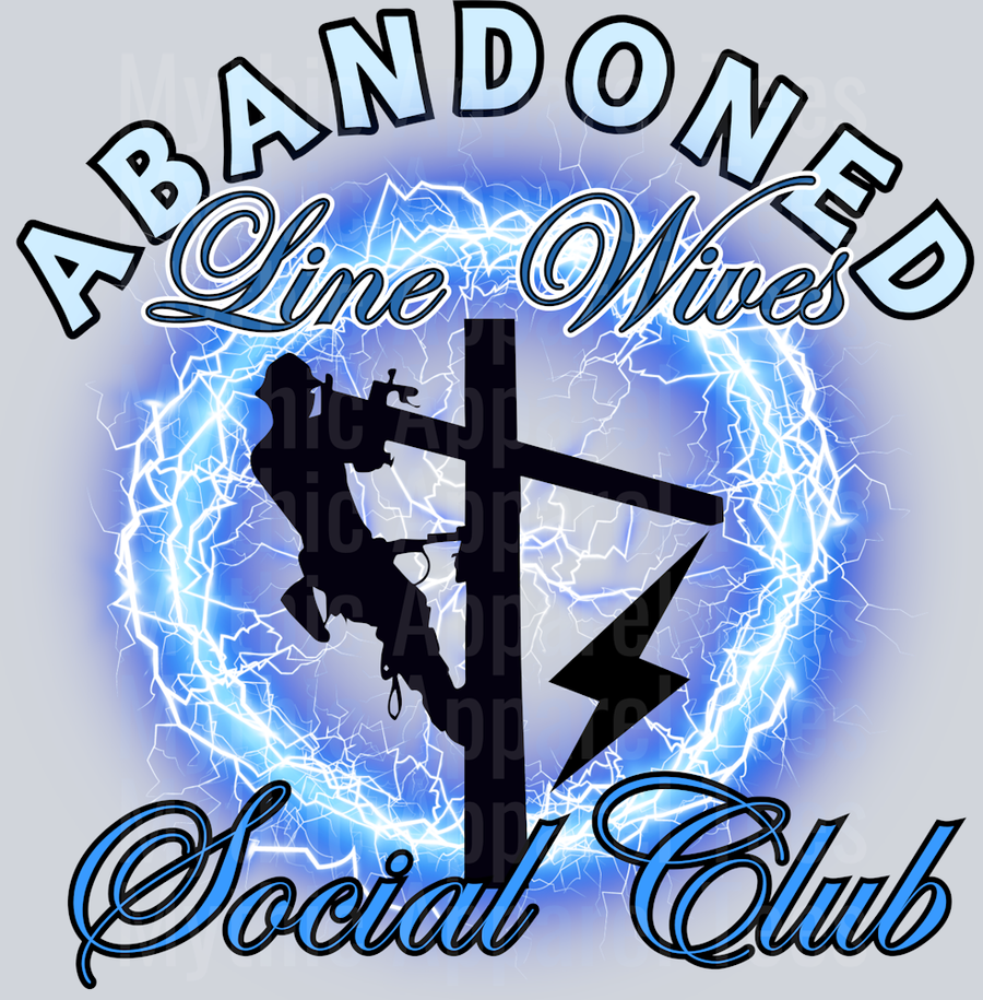 Abandoned Line Wives Social Club DTF Blue Collar Transfers