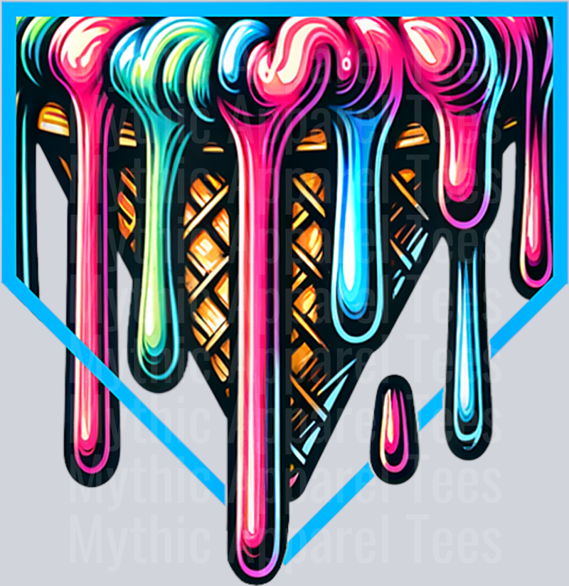 Home Plate Drip - Ice Cream Softball & Baseball DTF Baseball Transfers