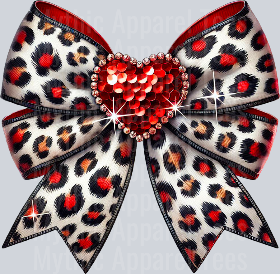Leopard Bow White and Red Style Combo Valentines Day Design