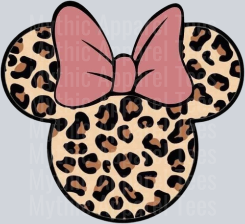 Disney Leopard Print Ears DTF Disney Transfers