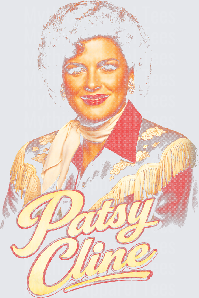 Patsy Cline Vintage Portrait Retro Script Country Music Legend Western Fringe