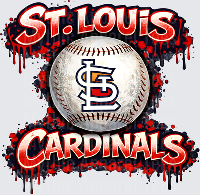 MLB Transfers St. Louis Cardinals Baseball Grunge Splatter Design