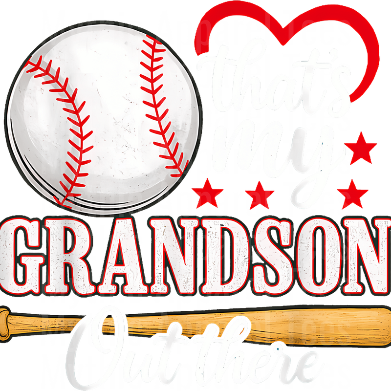 Grandma Grandpa Grandparents Baseball DTF Transfer