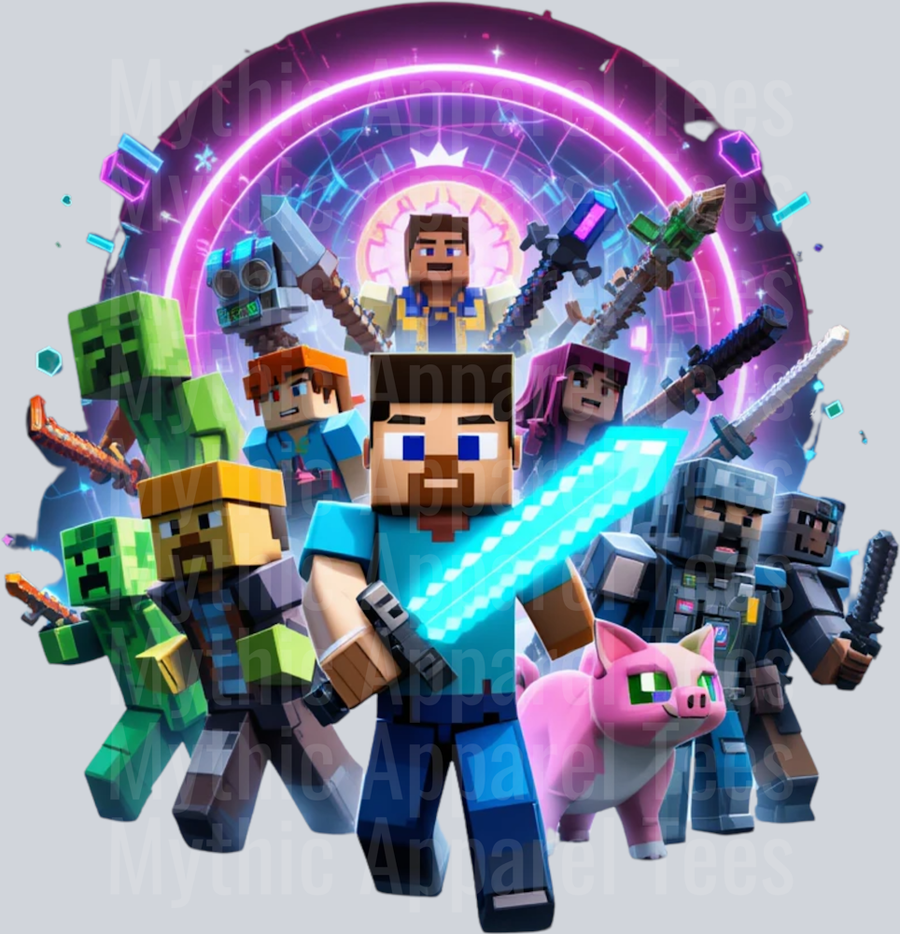 Steve with Magical Diamond sword Minecraft Gaming Pop Culture Video Games