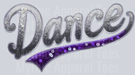Dance Swoosh Sequins, Dance Transfers, Purple Theme, Glitter Style, Dance Decor, DTF Transfer