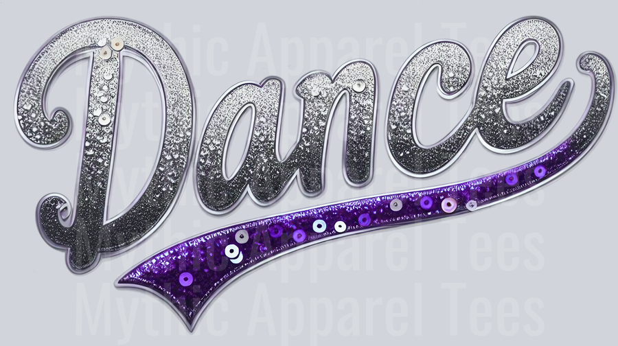 Dance Swoosh Sequins Purple DTF Dance Swoosh Transfers