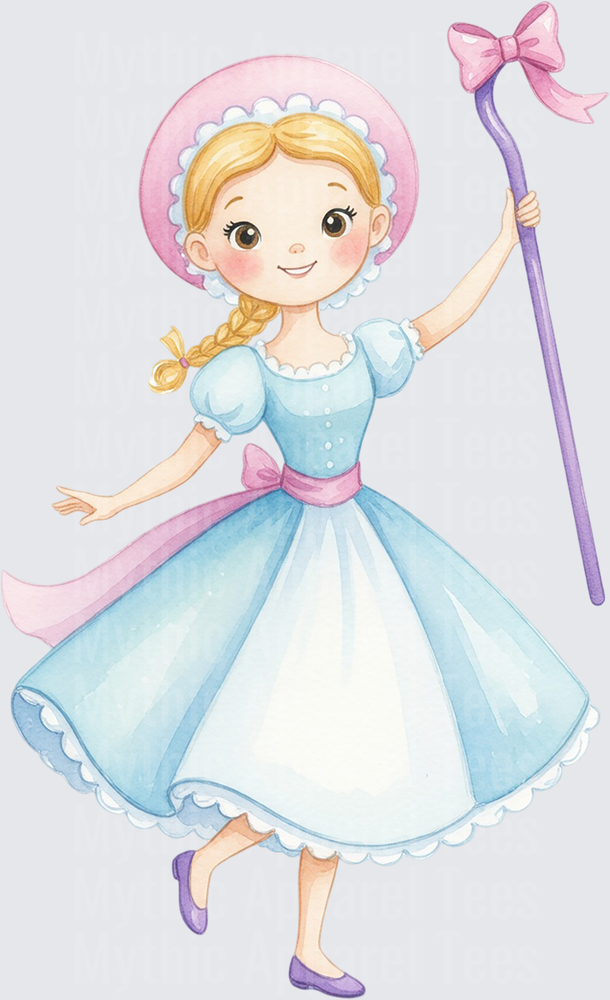 Toy Story 5 Bo Peep Watercolor Twirling with Staff