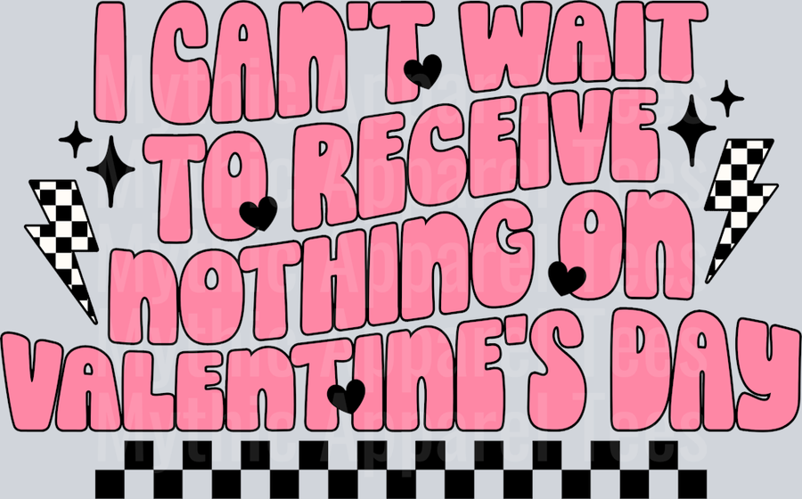 I Cant Wait To Receive Nothing Wavy Retro Funny Designs Valentines Day Sequin
