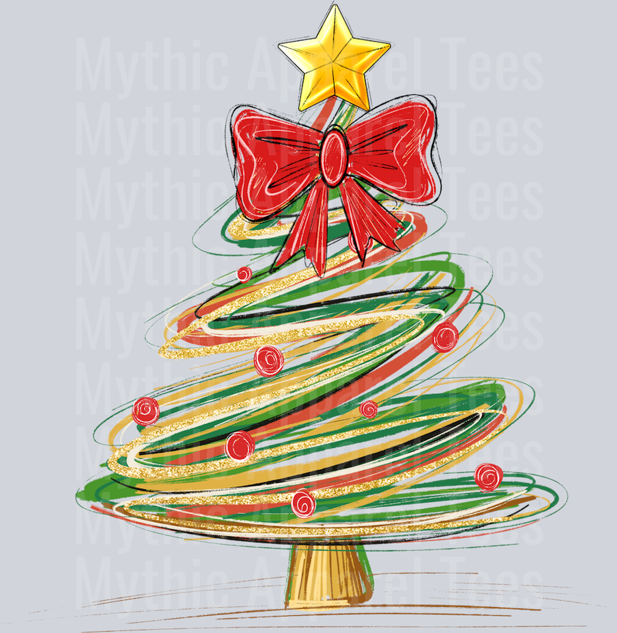 Christmas tree Sketched with some glitter vibes