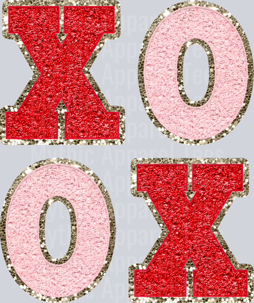 xoxo Wavy Retro Funny Designs Valentines Day Sequin