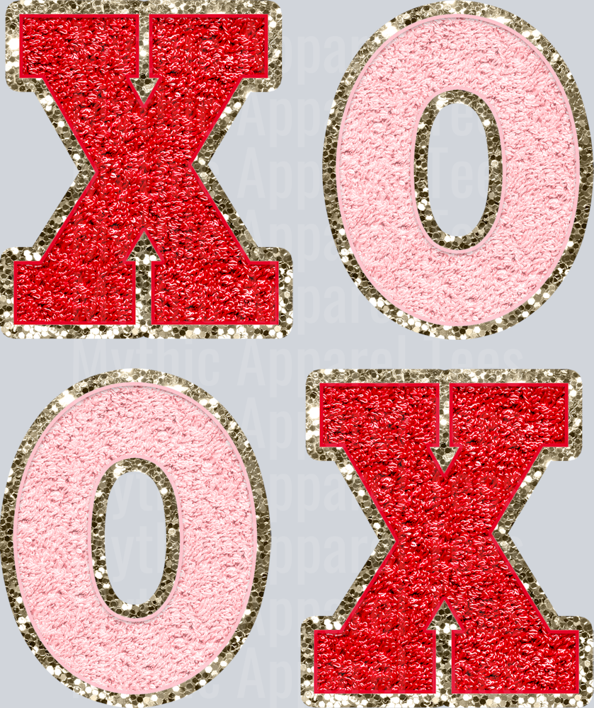xoxo Wavy Retro Funny Designs Valentines Day Sequin