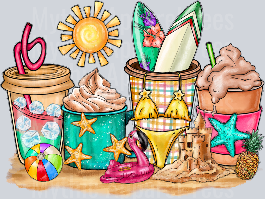 Summer Beach Coffee Cups