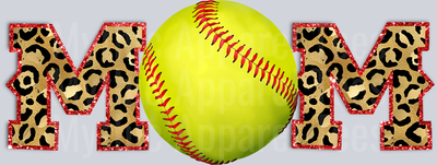 MOM Softball Cheetah print DTF Softball Transfers