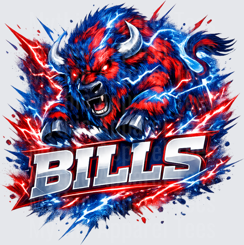 NFL Buffalo Bills Raging Bison Lightning Bolt Explosion