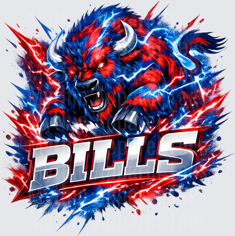 NFL Buffalo Bills Raging Bison Lightning Bolt Explosion