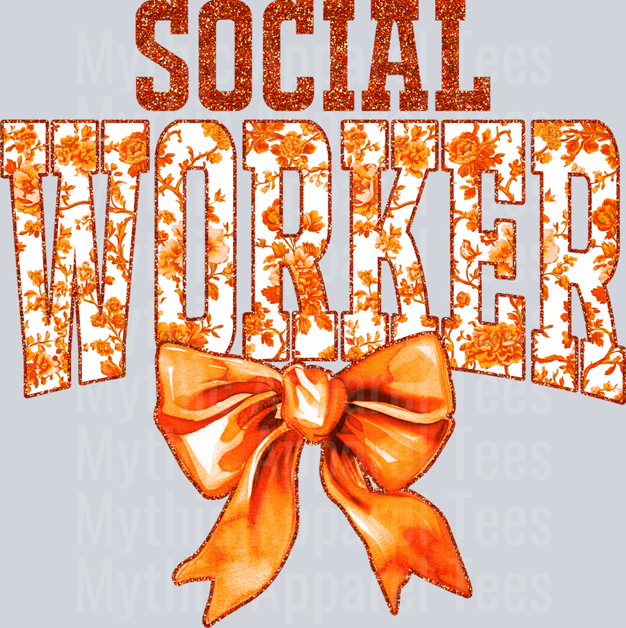 Orange Toile Social Worker