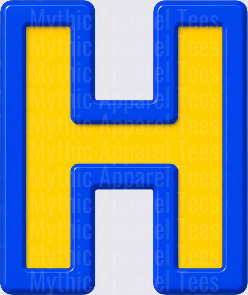 Toy Story Alphabet Bold Letter H Blue and Yellow