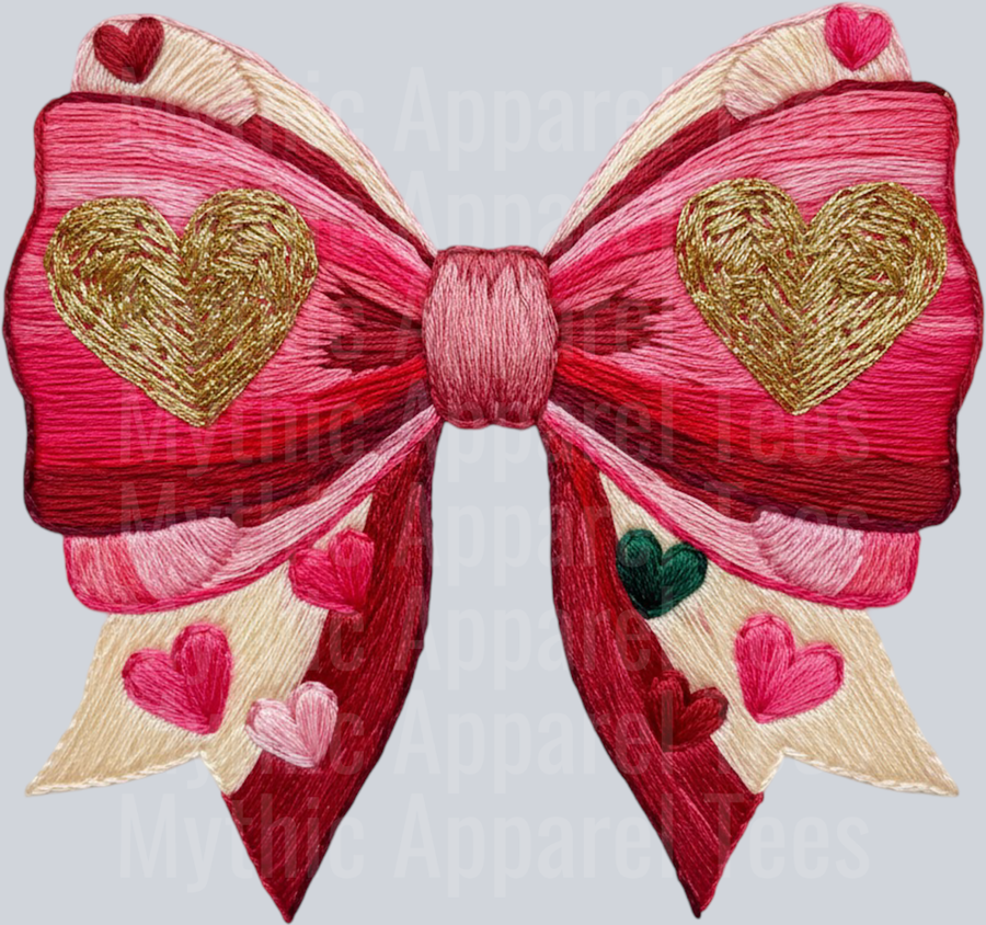 AZ641Yarn Crochet Valentine Bow PNG