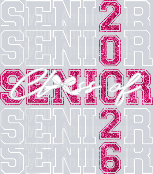 Senior 2026 Class of 2026 Coquette Pink Bow Graduation 2026 T-Shirt (2)