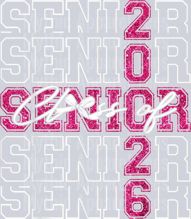 Senior 2026 Class of 2026 Coquette Pink Bow Graduation 2026 T-Shirt (2)