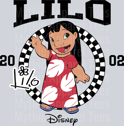 Lilo signed style print with 2002 Disney DTF Lilo and Stitch Transfers