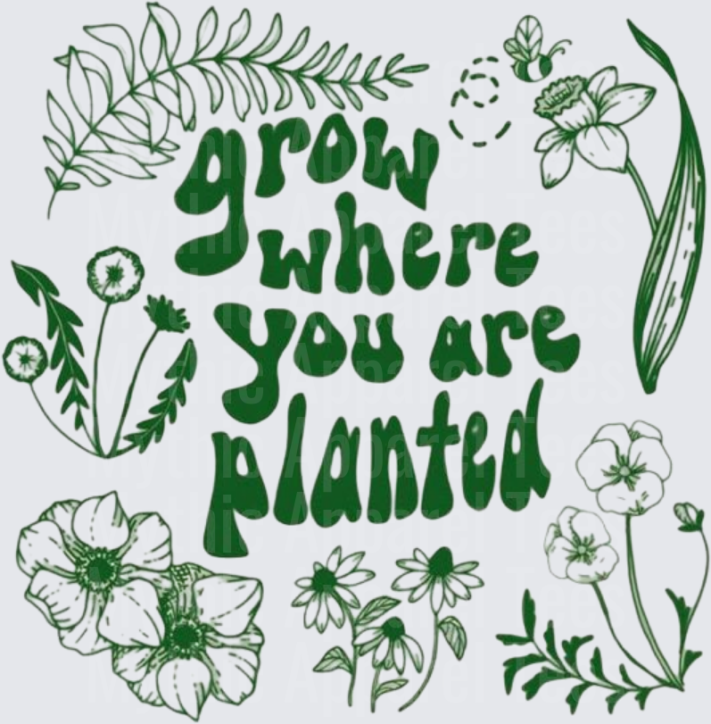 Plant Lovers Grow Where You Are Planted Floral Botanical