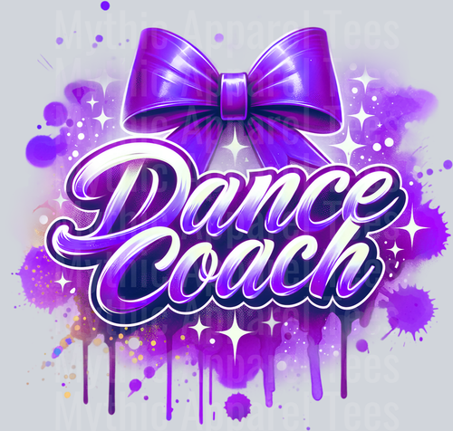 Dance Coach Airbrushed Purple DTF Dance Coach Transfers