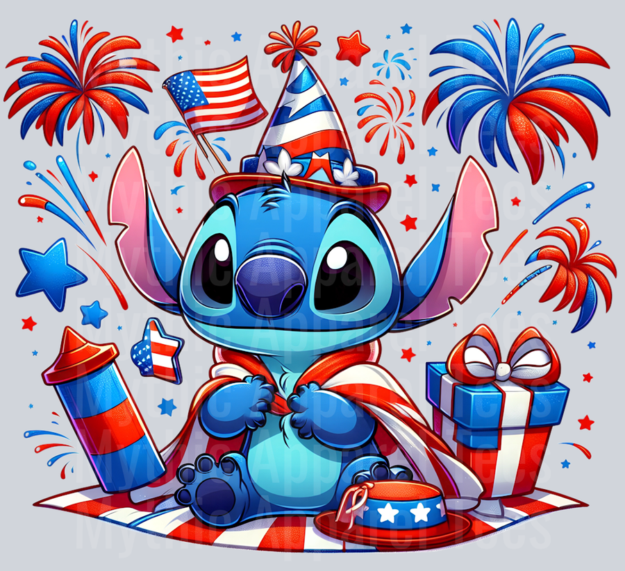 Stitch 4th Of July Patriotic 4 DTF Stitch 4th Of July Transfers
