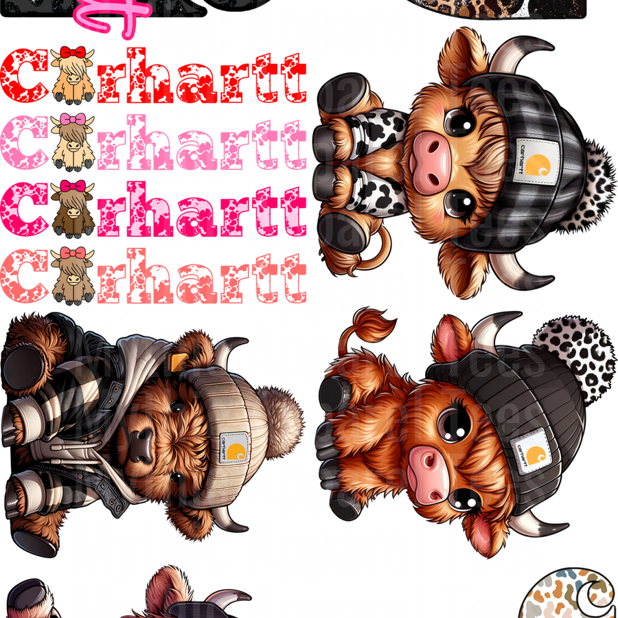 CARHARTT GANG SHEET 10 FULL SIZE IMAGES