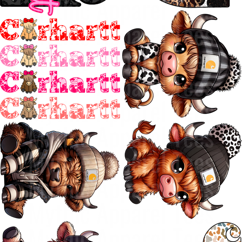 CARHARTT GANG SHEET 10 FULL SIZE IMAGES